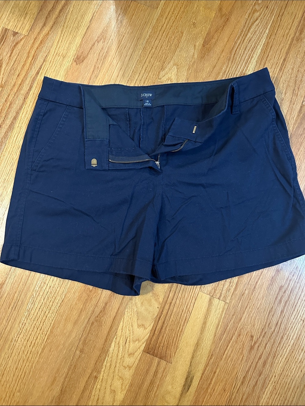 J. Crew Factory Navy Bermuda Shorts - Casual Cotton Blend